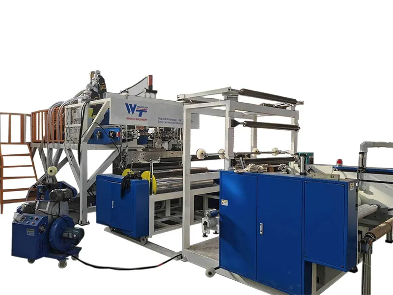 1250mm automatic high speed three five layer co extrusion stretch film production line for sale